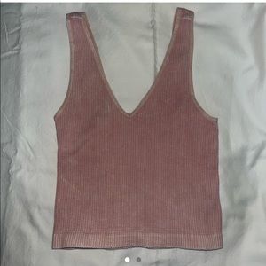 Pink Ribbed Tank